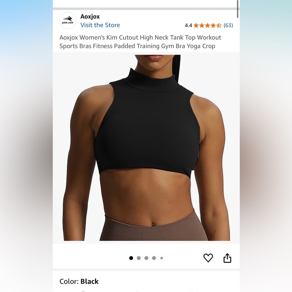 Aoxjox Black High Neck Tank Top
